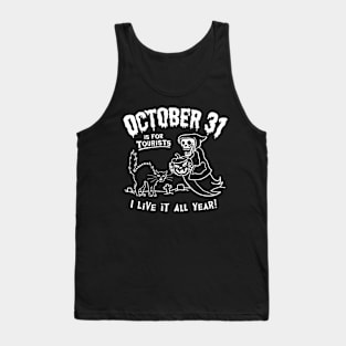 Funny Grim Reaper Halloween - Black Tank Top